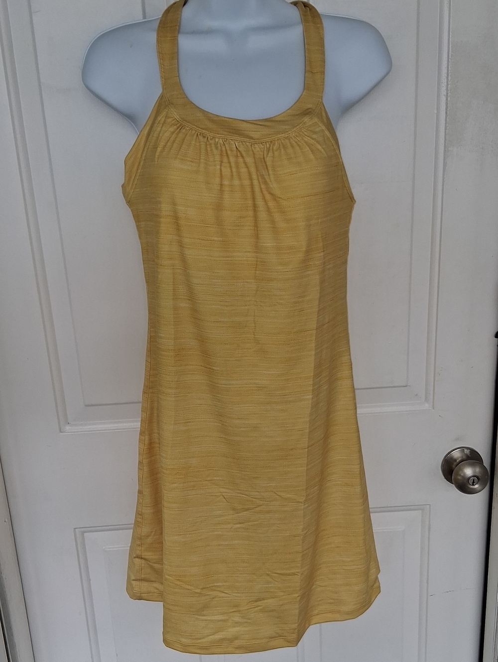 Prana Cantine Birch Lines Yellow Halter-Style Sundress